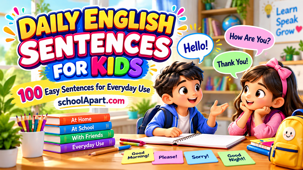 Daily English Sentences for Kids: 100 Easy Sentences for Everyday Use