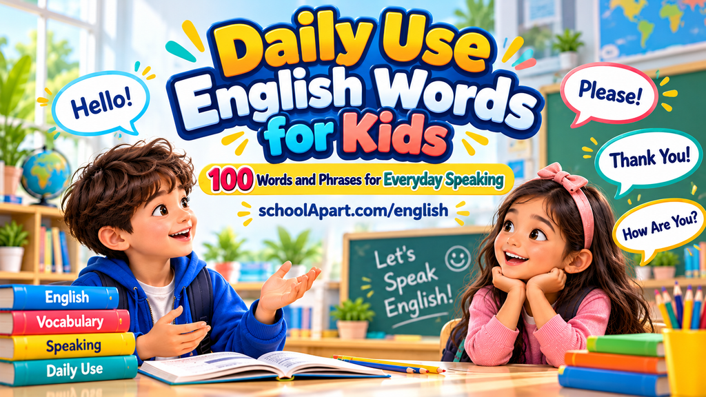 Daily Use English Words for Kids: 100 Words and Phrases
